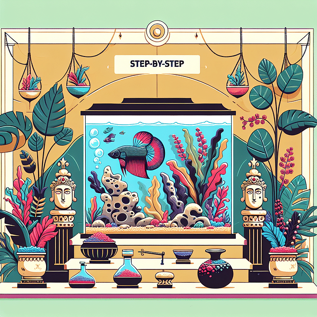 betta fish tank with unique artistic accessories