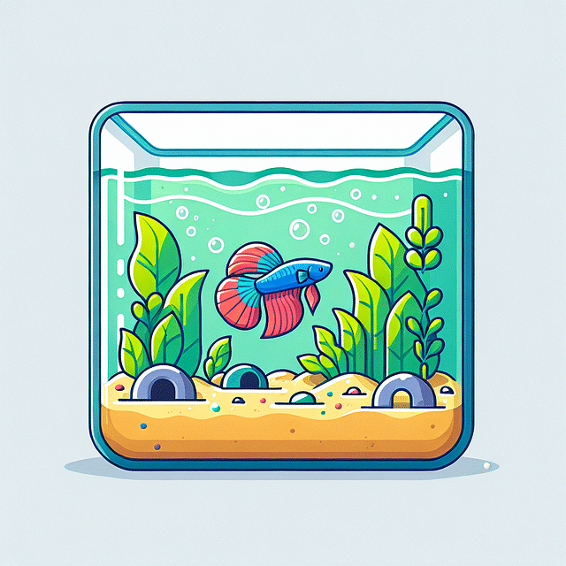 betta fish tank with safe caves and hideaways