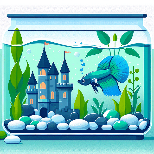 serene underwater themed betta fish tank
