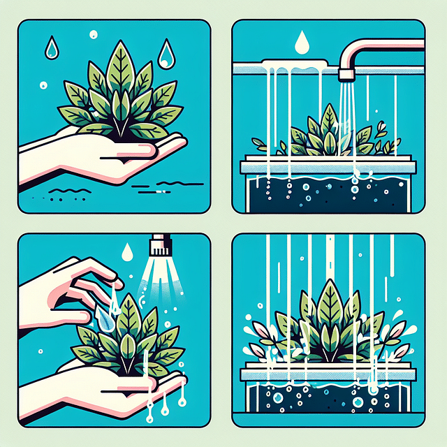 rinsing aquatic plants