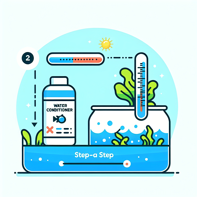 water conditioner and aquarium thermometer