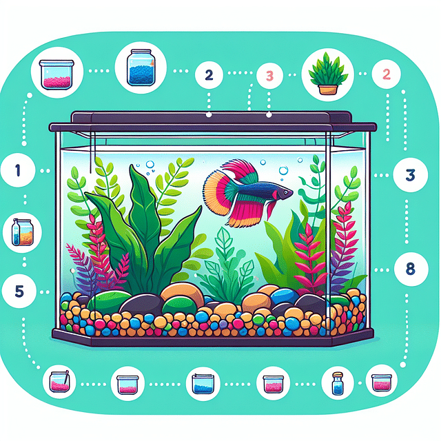 tastefully decorated betta fish tank