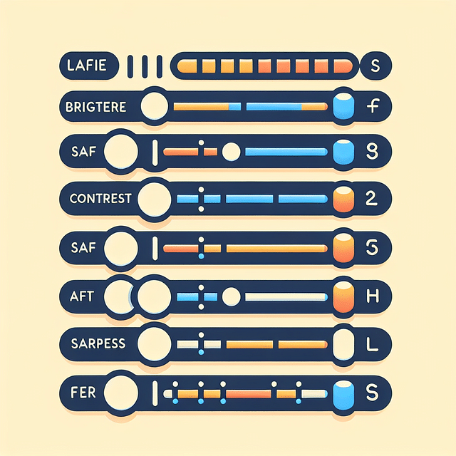 basic photo adjustments sliders