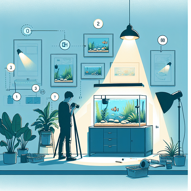 well-lit aquarium with natural lighting