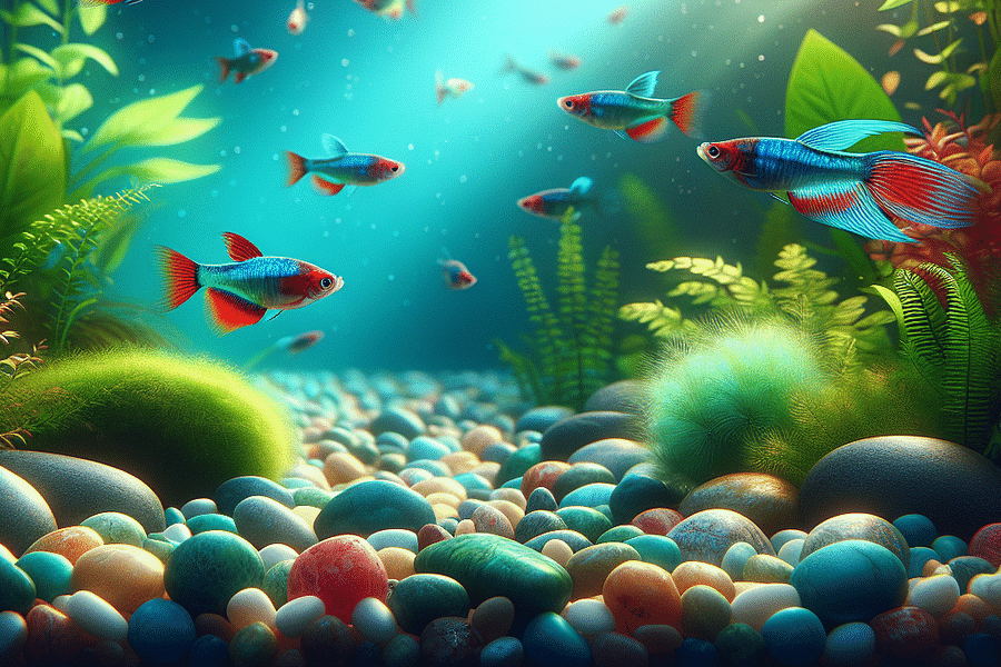 Neon Tetras with Betta