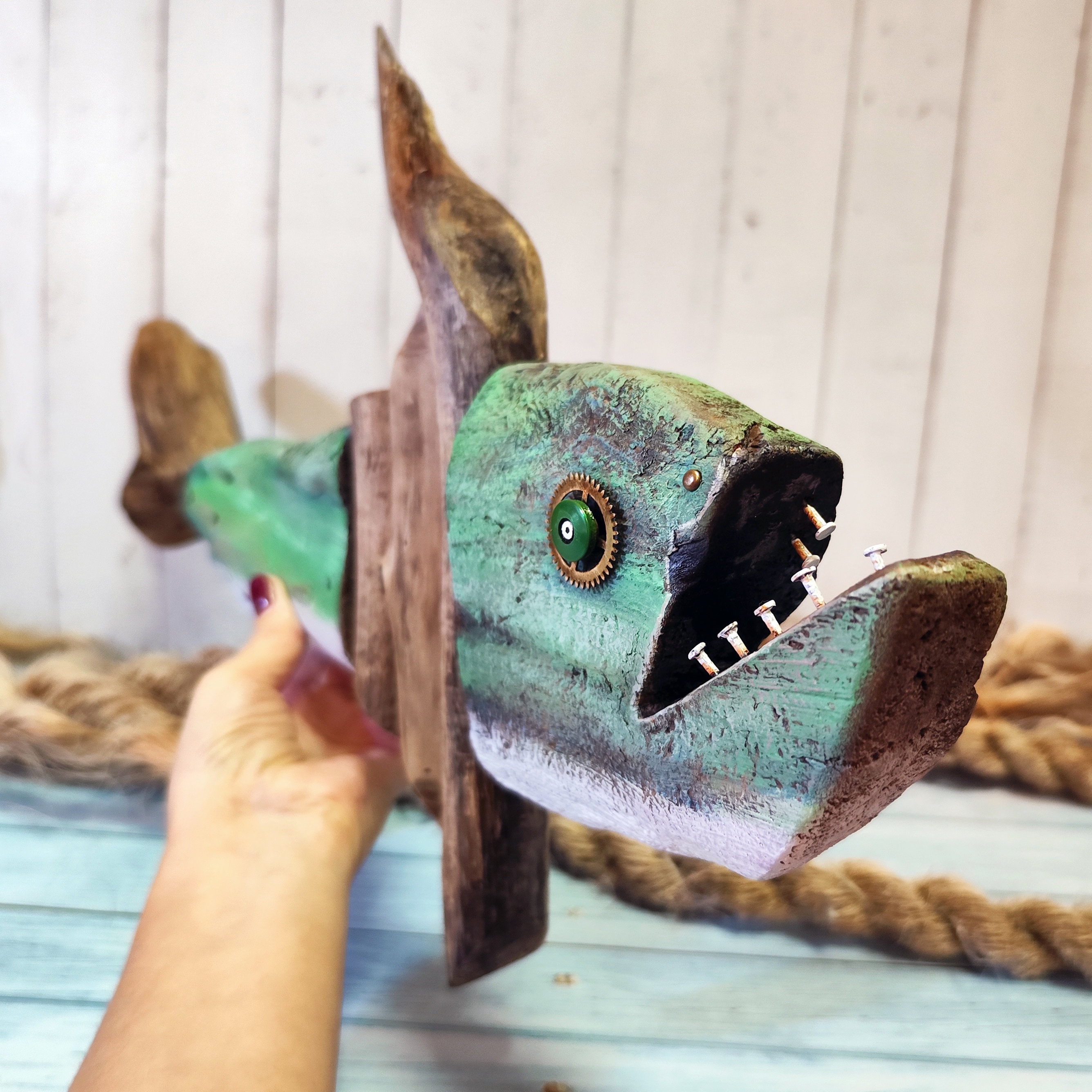 reclaimed wood fish tank