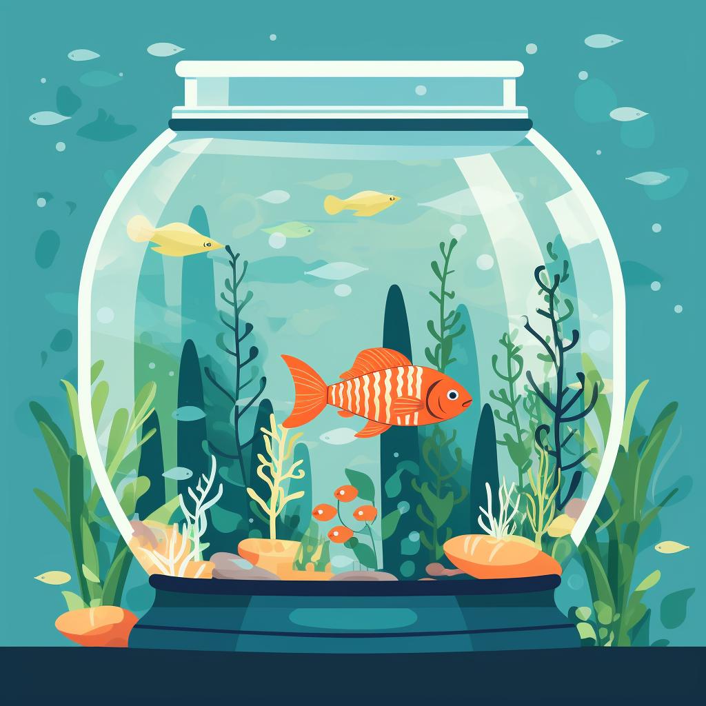 A spacious aquarium with a lid