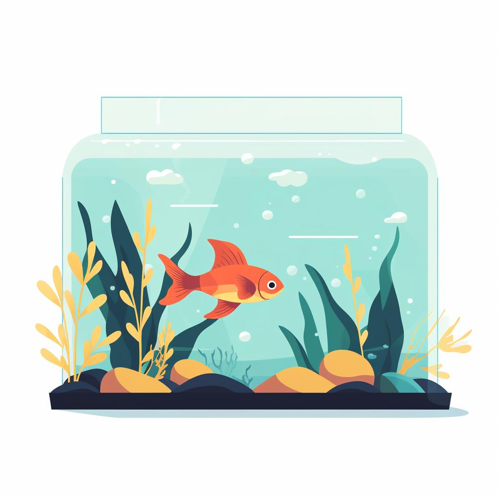 A 5-gallon fish tank
