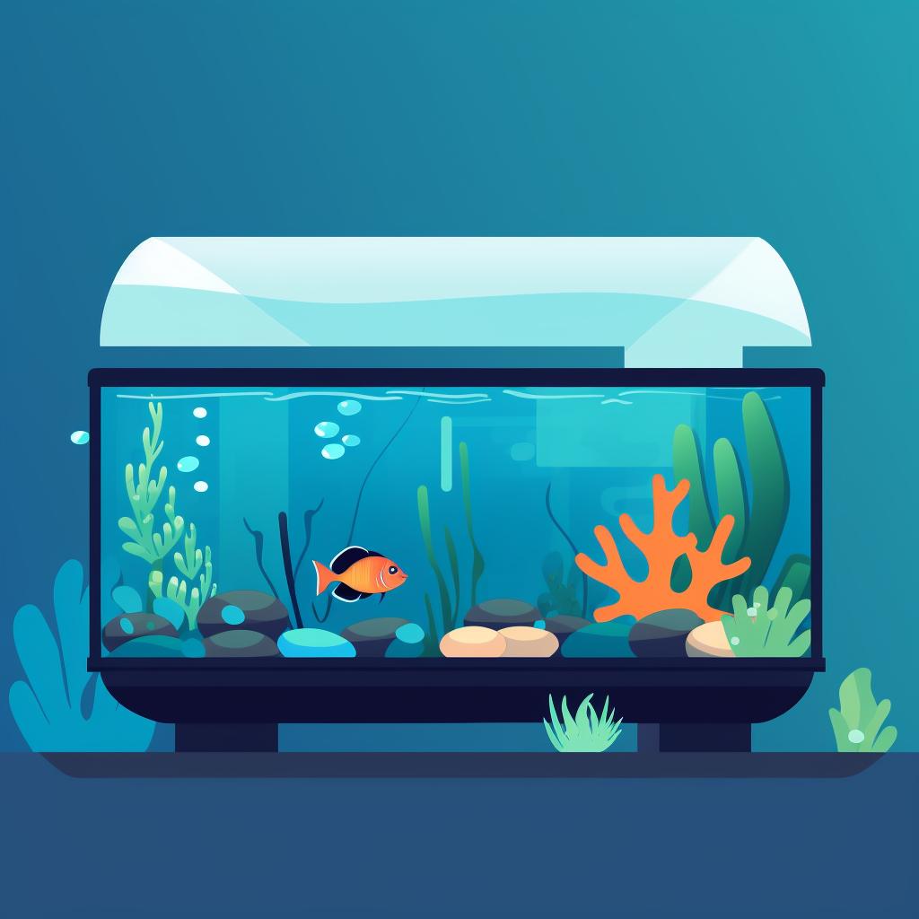 A spacious fish tank with a secure lid