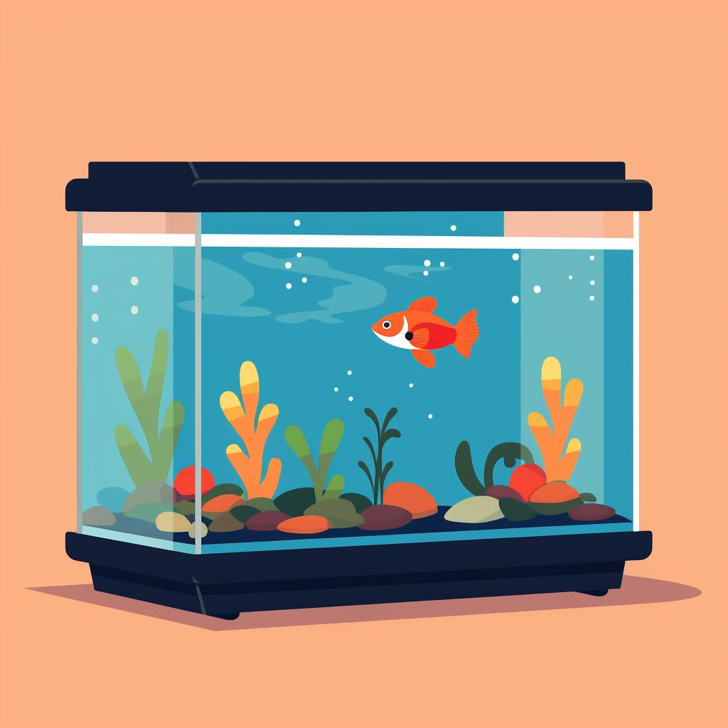 A spacious 5-gallon aquarium with a lid
