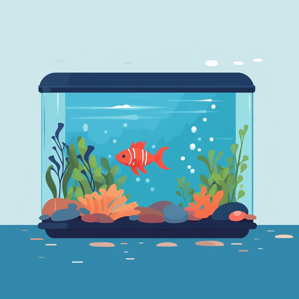 A spacious 5-gallon fish tank