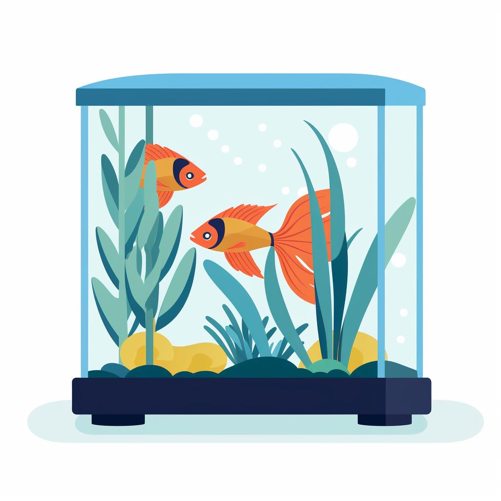 A Betta fish tank with dividers