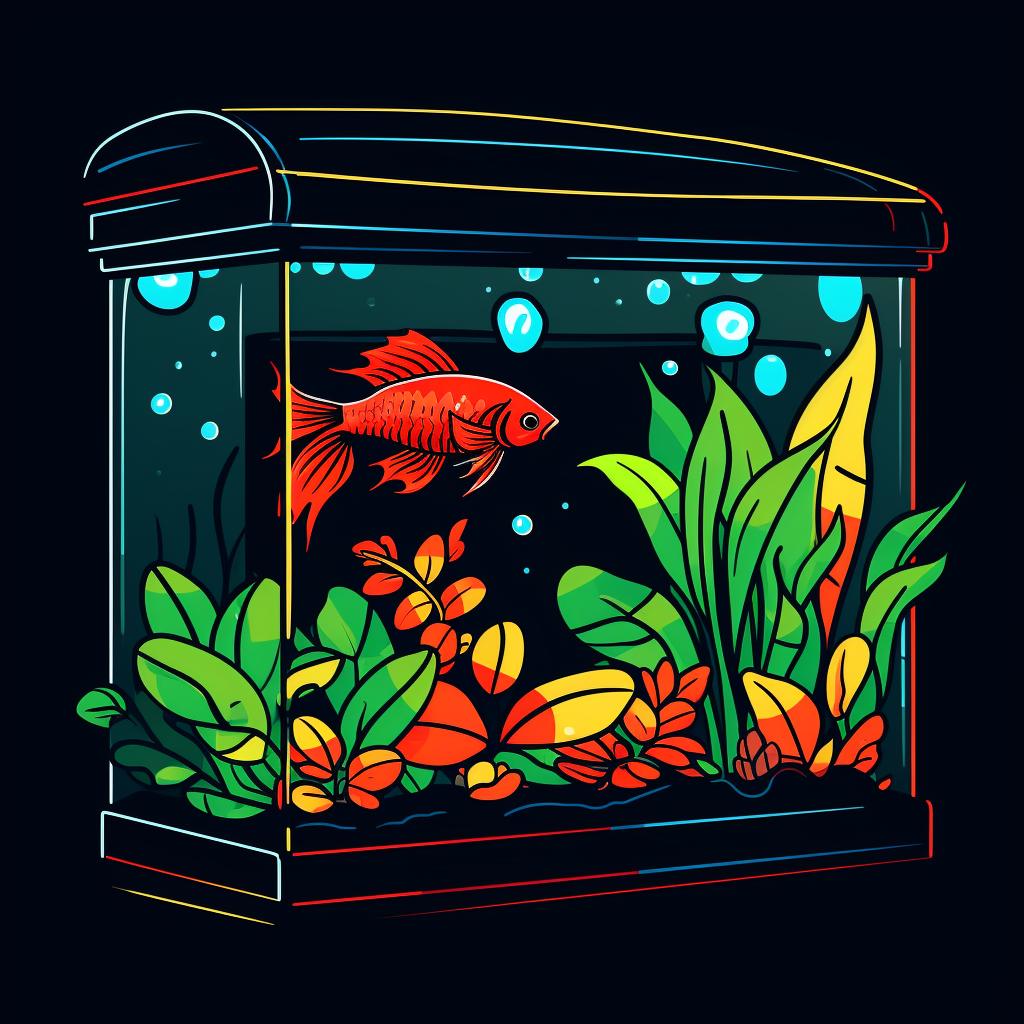 A well-lit Betta fish tank