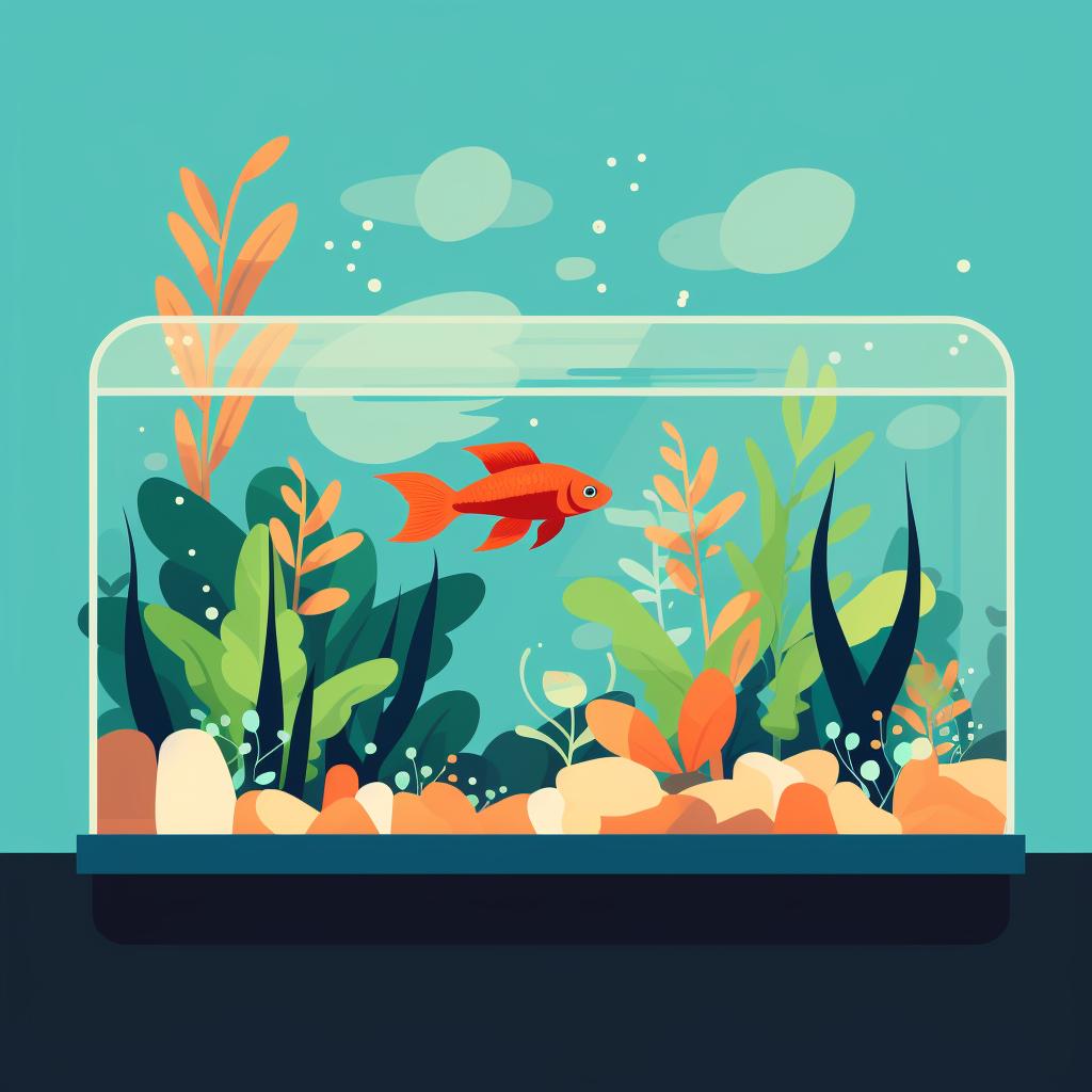 A Betta fish tank with plenty of hiding spots