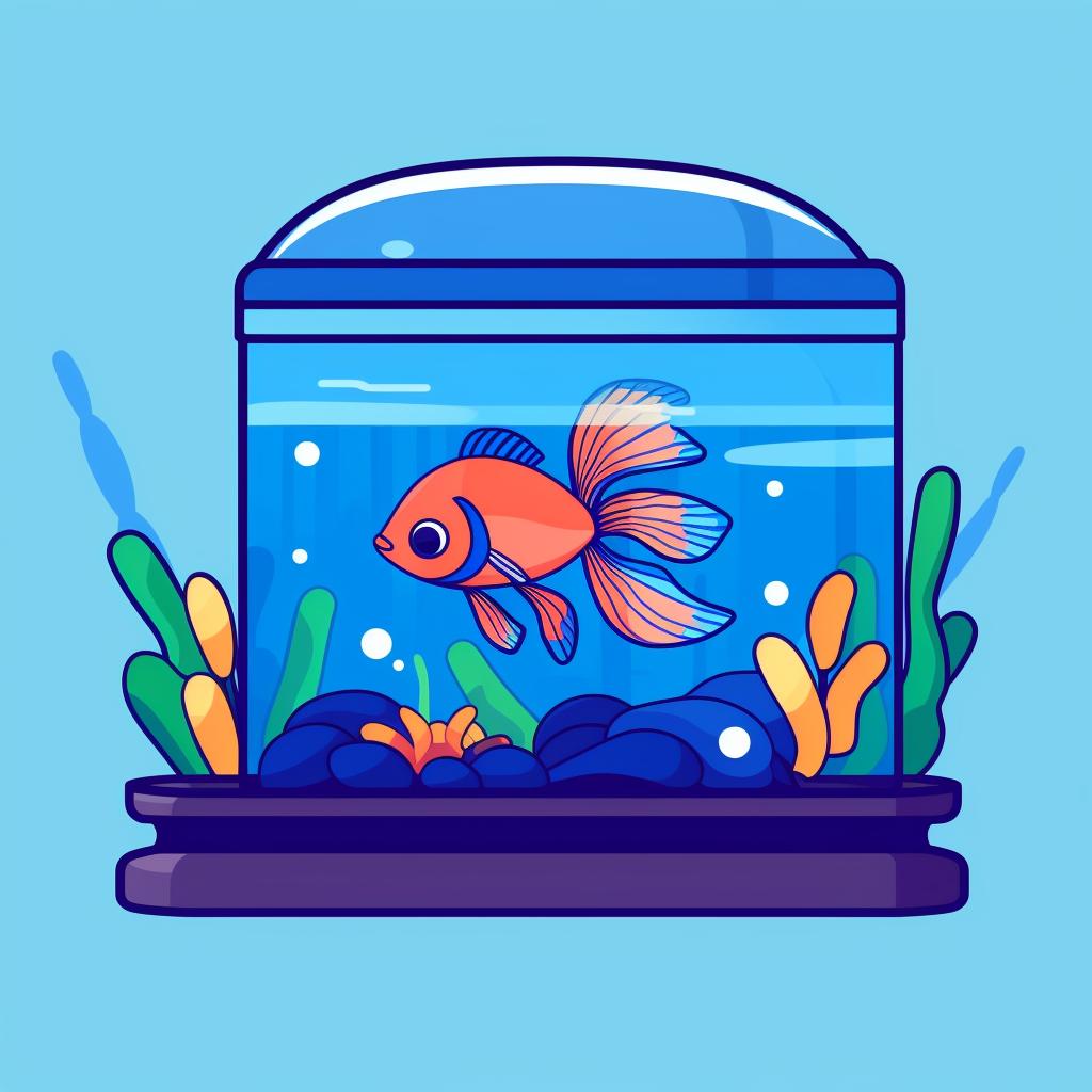 A filter in a betta fish tank