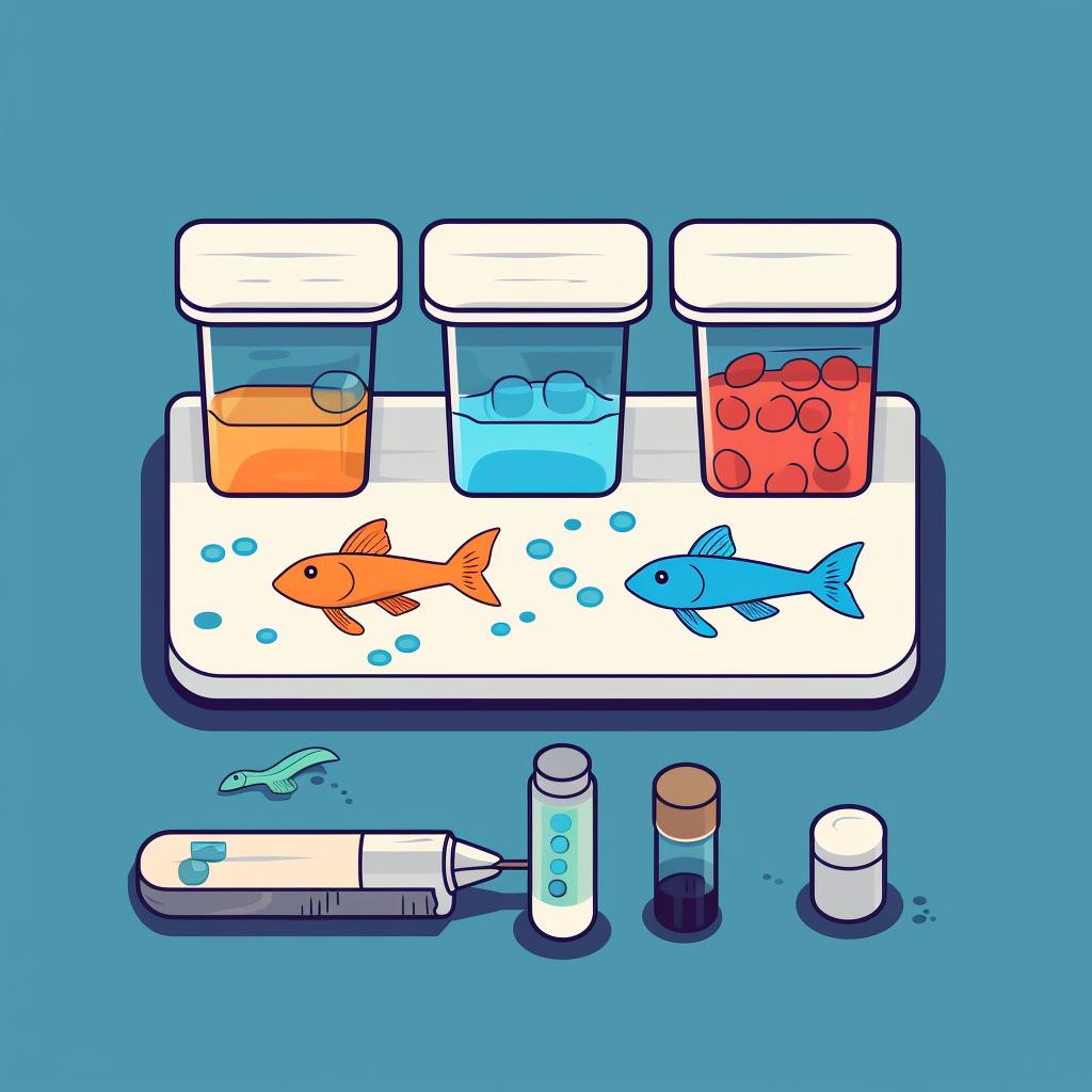 Aquarium test kit with water samples